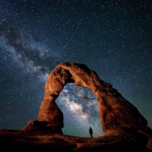 Spend the night in a million star hotel. Delicate Arch at #Utah’s Arches #NationalPark. Photo @archesnps courtesy of Travis Burke (@travisburkephotography). #arches #usinterior #findyourpark